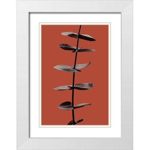 Eucalyptus Rust 03 White Modern Wood Framed Art Print with Double Matting by Artographie Studio
