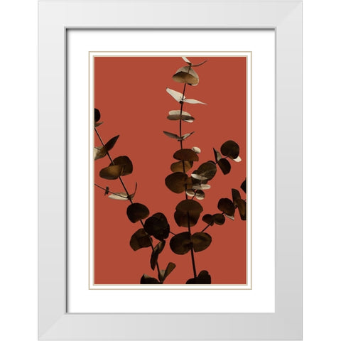 Eucalyptus Gold Rust 01 White Modern Wood Framed Art Print with Double Matting by Artographie Studio