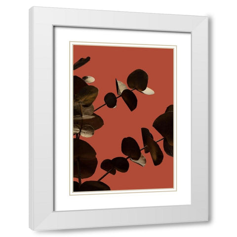 Eucalyptus Gold Rust 02 White Modern Wood Framed Art Print with Double Matting by Artographie Studio