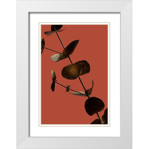 Eucalyptus Gold Rust 03 White Modern Wood Framed Art Print with Double Matting by Artographie Studio