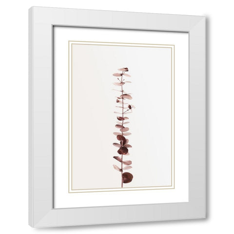 Eucalyptus Copper No 01 White Modern Wood Framed Art Print with Double Matting by Artographie Studio