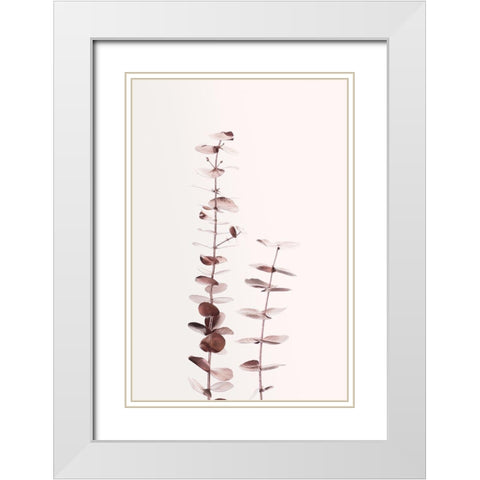 Eucalyptus Copper No 02 White Modern Wood Framed Art Print with Double Matting by Artographie Studio