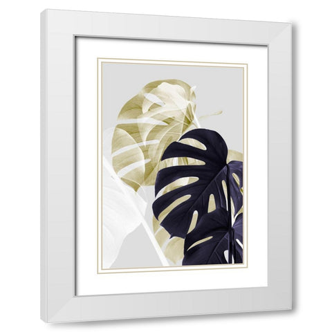 Monstera Creative 06 White Modern Wood Framed Art Print with Double Matting by Artographie Studio