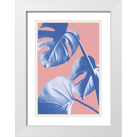 Monstera Purple 05 White Modern Wood Framed Art Print with Double Matting by Artographie Studio