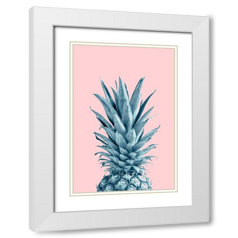 Pineapple Pink 06 White Modern Wood Framed Art Print with Double Matting by Artographie Studio