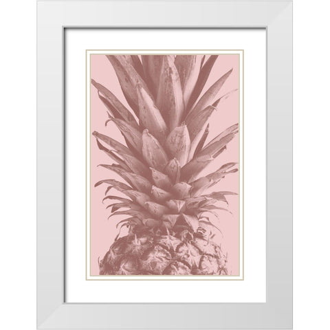 Pineapple Close Up 01 White Modern Wood Framed Art Print with Double Matting by Artographie Studio