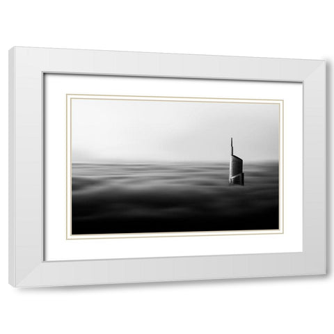 The Rising White Modern Wood Framed Art Print with Double Matting by Prakash