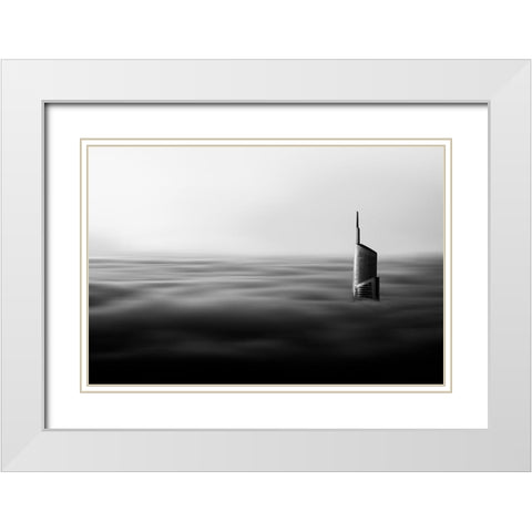 The Rising White Modern Wood Framed Art Print with Double Matting by Prakash