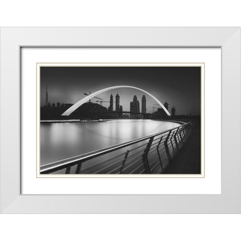 Tolerance Bridge White Modern Wood Framed Art Print with Double Matting by Kaddourah, Ahmad