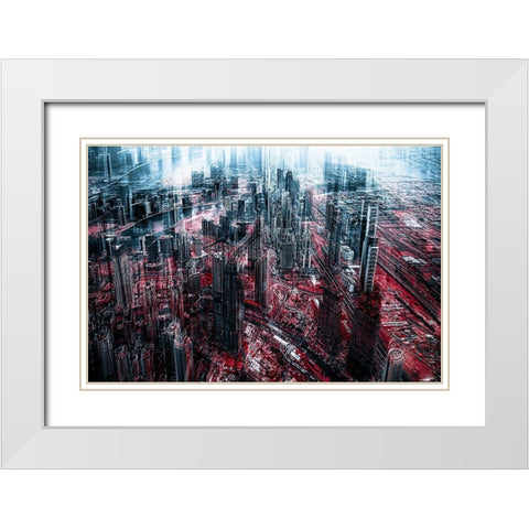 City Apocalypse White Modern Wood Framed Art Print with Double Matting by Tesching, Klaus