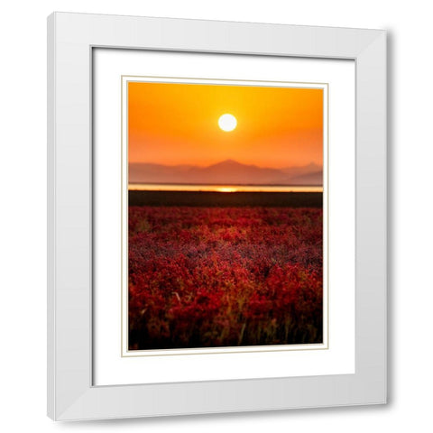 Orange Sky White Modern Wood Framed Art Print with Double Matting by Sono, Hidenori