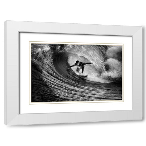 Pure Adrenaline White Modern Wood Framed Art Print with Double Matting by Moretti, Claudio