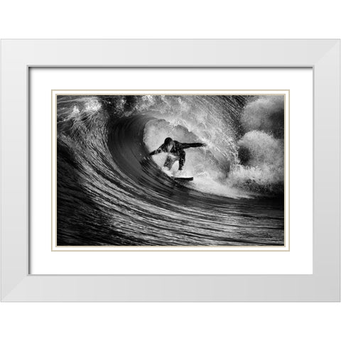 Pure Adrenaline White Modern Wood Framed Art Print with Double Matting by Moretti, Claudio