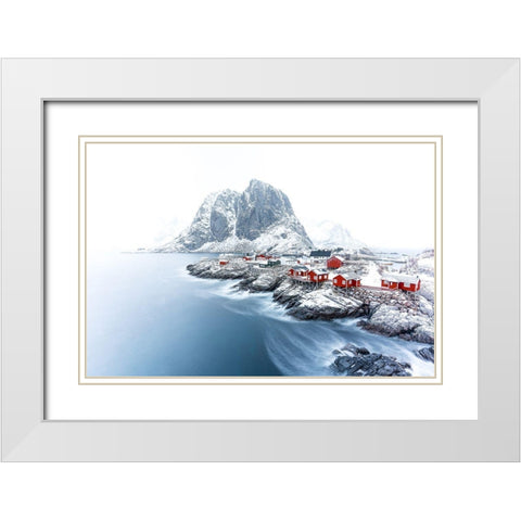 HamnAcy at winter White Modern Wood Framed Art Print with Double Matting by Bohnenkamp, Timo