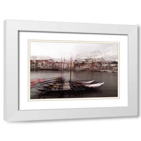 Porto White Modern Wood Framed Art Print with Double Matting by Ferreira, Rui