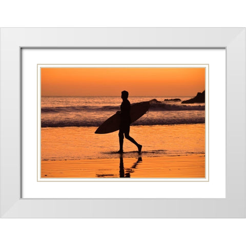 Dusk White Modern Wood Framed Art Print with Double Matting by Zhang, Victor