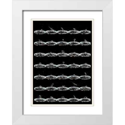 Droplets White Modern Wood Framed Art Print with Double Matting by Aybena