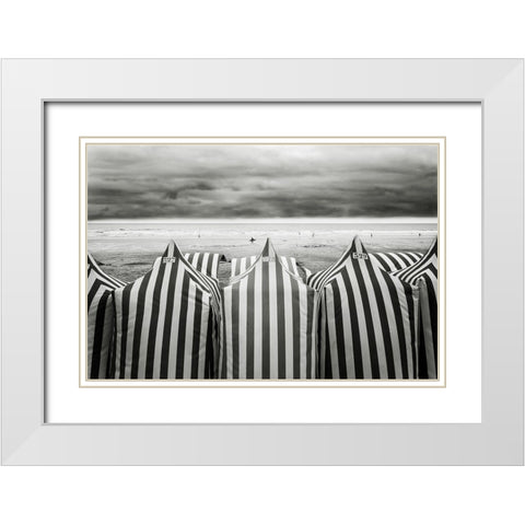 On the beach White Modern Wood Framed Art Print with Double Matting by Guerra, Toni