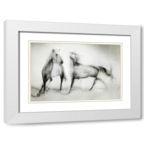 Shivers White Modern Wood Framed Art Print with Double Matting by Benezech, Martine