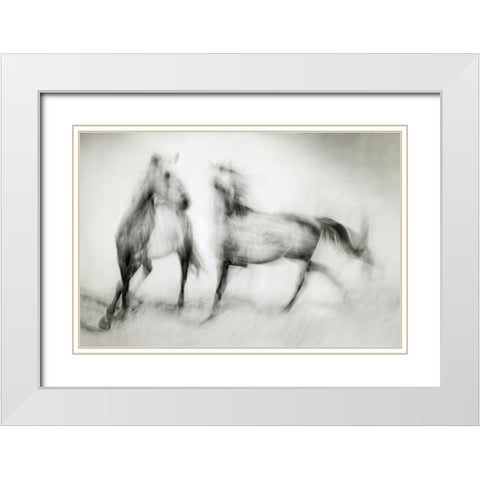 Shivers White Modern Wood Framed Art Print with Double Matting by Benezech, Martine