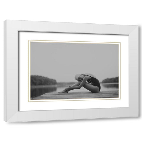 Lato White Modern Wood Framed Art Print with Double Matting by Masarz, Malgorzata