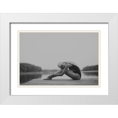 Lato White Modern Wood Framed Art Print with Double Matting by Masarz, Malgorzata