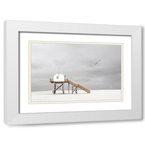 On the beach White Modern Wood Framed Art Print with Double Matting by Endermann, Rolf