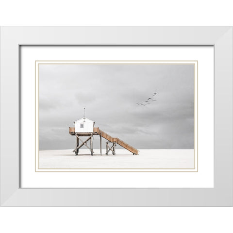 On the beach White Modern Wood Framed Art Print with Double Matting by Endermann, Rolf