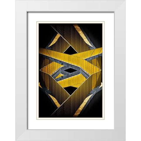 Visione White Modern Wood Framed Art Print with Double Matting by Corte, Raffaele