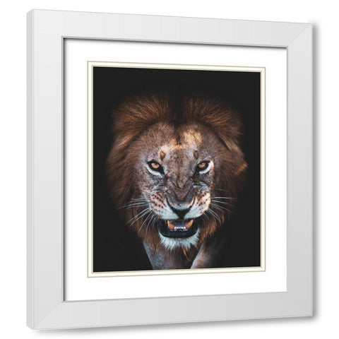 The Angry Face White Modern Wood Framed Art Print with Double Matting by Alnomas, Faisal