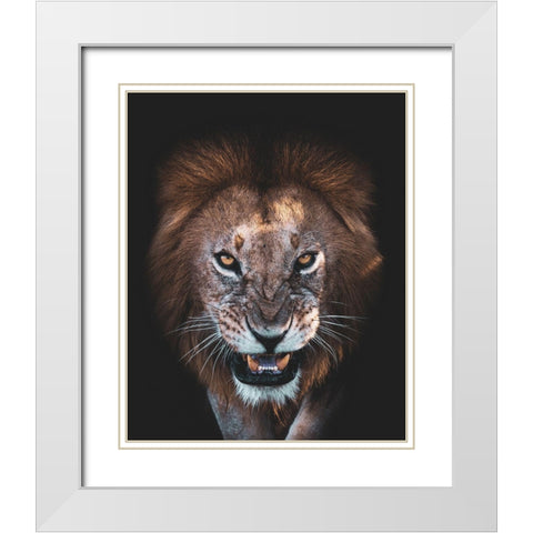 The Angry Face White Modern Wood Framed Art Print with Double Matting by Alnomas, Faisal