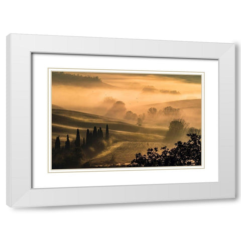 Poetry White Modern Wood Framed Art Print with Double Matting by Doretti, Pamela