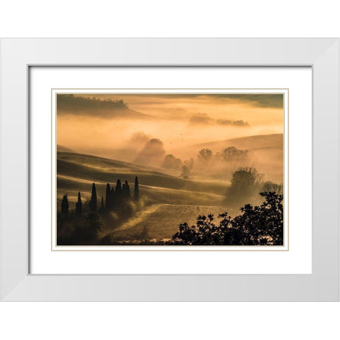 Poetry White Modern Wood Framed Art Print with Double Matting by Doretti, Pamela