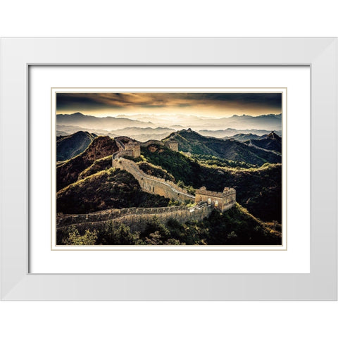 Chinese Wall White Modern Wood Framed Art Print with Double Matting by Reichelt, Dieter