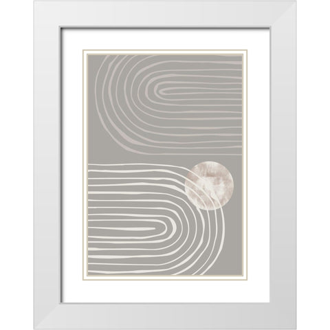 Arch Dark 001 White Modern Wood Framed Art Print with Double Matting by Artographie Studio