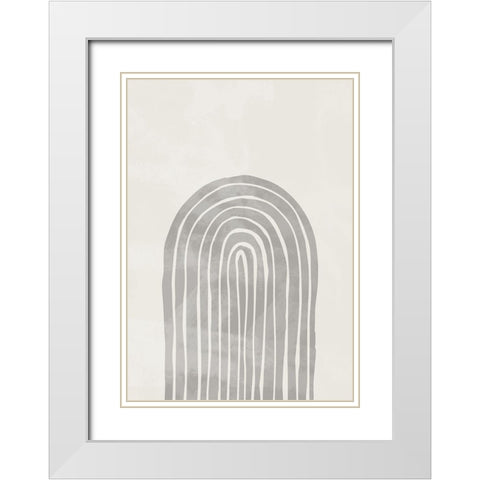 Arch Thick 002 White Modern Wood Framed Art Print with Double Matting by Artographie Studio