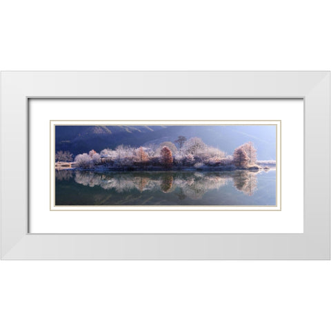 Ice Island White Modern Wood Framed Art Print with Double Matting by Seo, Tiger