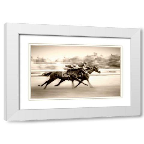 Racing White Modern Wood Framed Art Print with Double Matting by little7