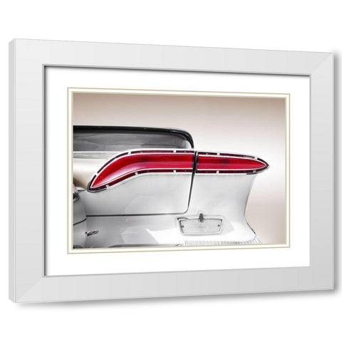 US classic car 1958 taillight abstract White Modern Wood Framed Art Print with Double Matting by Gube, Beate