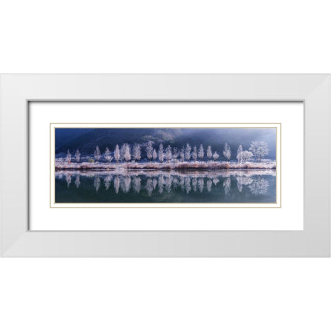 Cold morning White Modern Wood Framed Art Print with Double Matting by Seo, Tiger