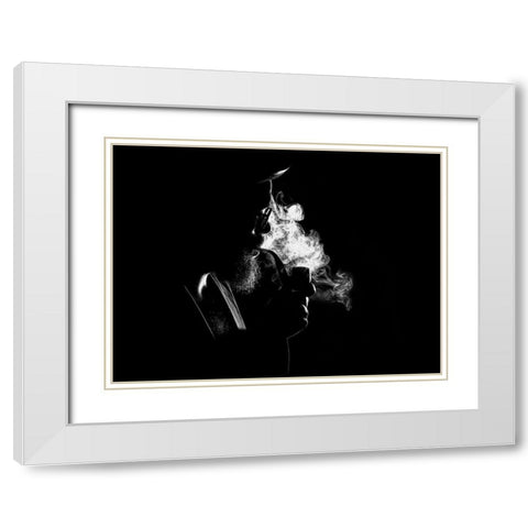 Pipe Dreams White Modern Wood Framed Art Print with Double Matting by Medeiros, Paulo