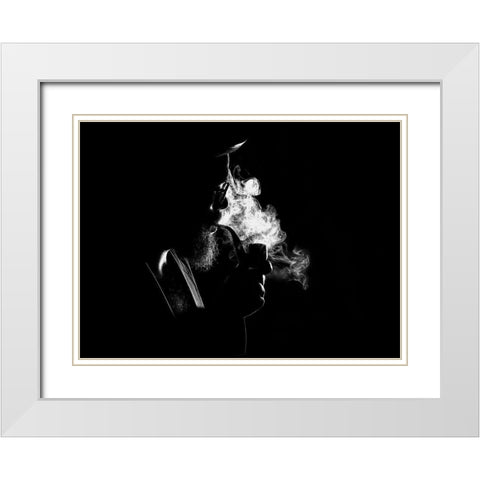 Pipe Dreams White Modern Wood Framed Art Print with Double Matting by Medeiros, Paulo