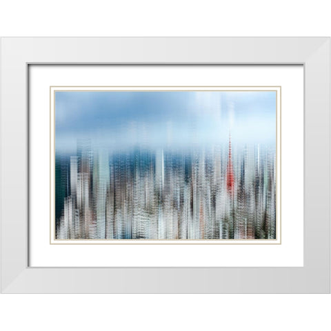 Tokyo Layers White Modern Wood Framed Art Print with Double Matting by Makoto, Sasaki