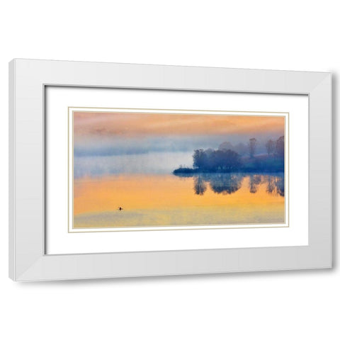 Into the Autumn Morning White Modern Wood Framed Art Print with Double Matting by Zhang, Eric