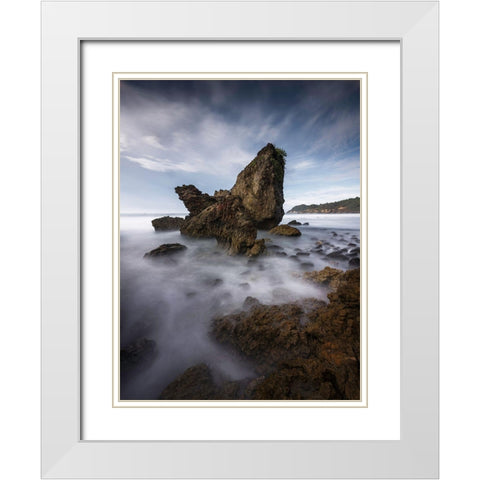 The Rock White Modern Wood Framed Art Print with Double Matting by Lay, Jefri