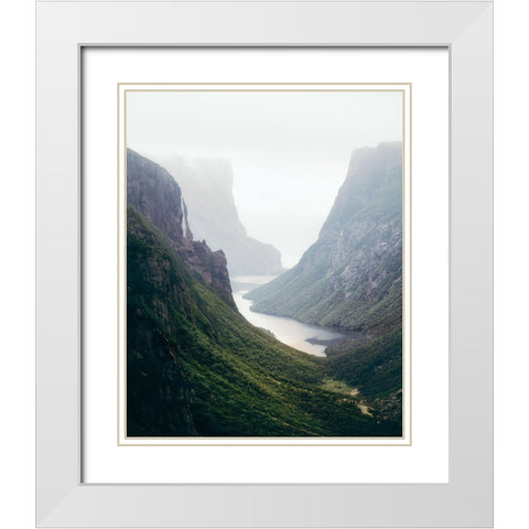 Newfoundland Fjord White Modern Wood Framed Art Print with Double Matting by Fazaeli, David