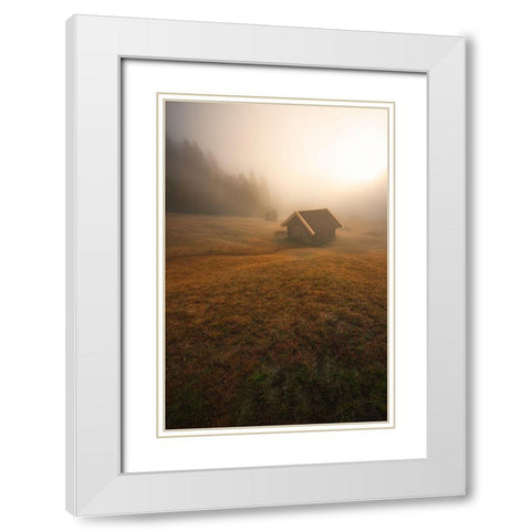 The Battle White Modern Wood Framed Art Print with Double Matting by Gialopoulos, Anastasios