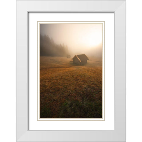 The Battle White Modern Wood Framed Art Print with Double Matting by Gialopoulos, Anastasios