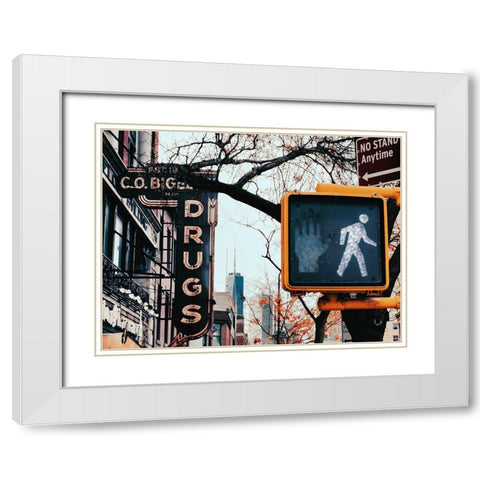 Sign Layers White Modern Wood Framed Art Print with Double Matting by Leeman, Joshua