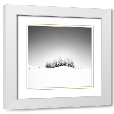 Cohesion White Modern Wood Framed Art Print with Double Matting by Schulz, Alexej